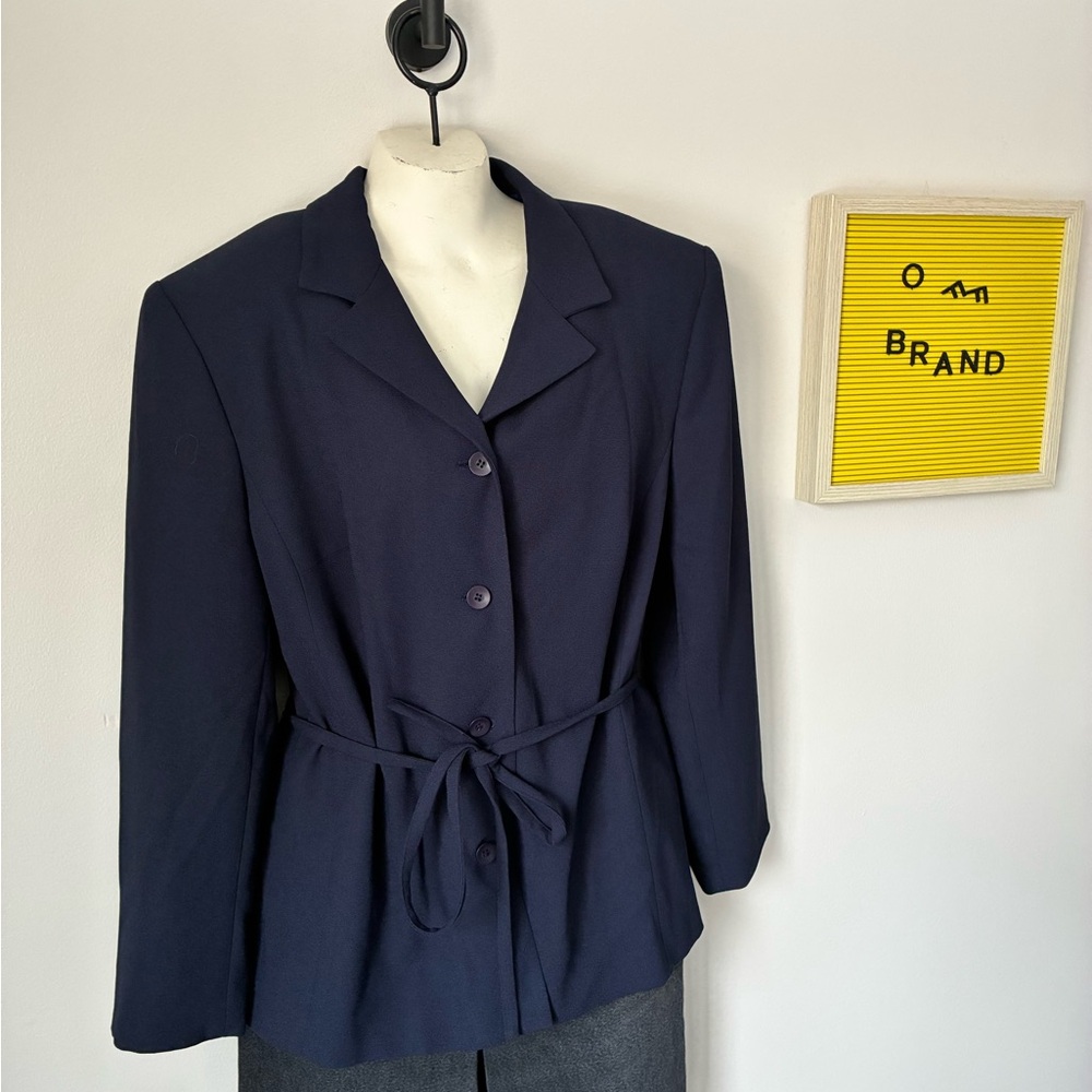 Karen Scott Navy Blazer with Belt